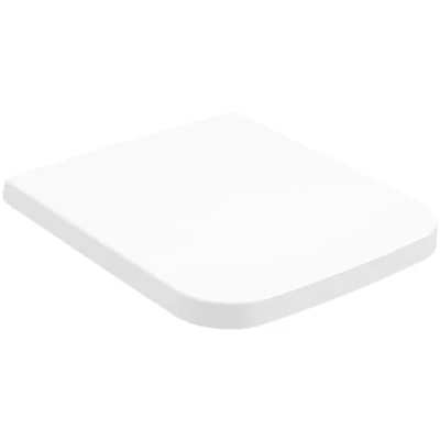 Abbildung von Villeroy &amp; Boch Finion WC Sitz, Toilettendeckel mit Absenkautomatik, abnehmbarer Toilettensitz aus bruchsicherem Duroplast, Klodeckel Original Ersatzteil, rechteckig, Stone White, matt