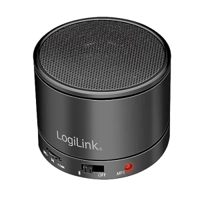 Abbildung von LogiLink Bluetooth 5.3 Lautsprecher mit eingebautem Mikrofon, FM Radio und microSD Kartenleser, Schwarz