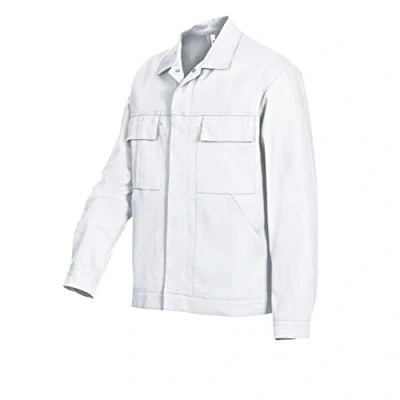 Abbildung von BP Workwear Basic 1485 060 21 Arbeitsjacke Verdeckte Druckknopfleiste Reine Baumwolle Normale Passform Größe: 24/25 Farbe: weiß