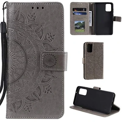 Abbildung von CoverKingz Handytasche kompatibel mit Samsung Galaxy A41 Handy Case Kartenfach Handyhülle Flipcase klappbar Motiv Mandala Grau