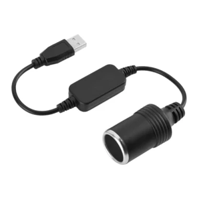 Abbildung von DEWIN USB auf Zigarettenanzünder Adapter, zu 12V Auto Sockel Kopf Buchse Konverter für Elektronische Hund Ladegerät und Kfz Elektronik