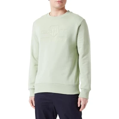 Abbildung von GANT Herren REG Tonal Shield C Neck Sweat Sweatshirt, Milky Matcha, Small