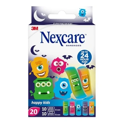 Abbildung von Nexcare Kinderpflaster Happy Kids Monsters, 2 Grössen gemischt 20 St