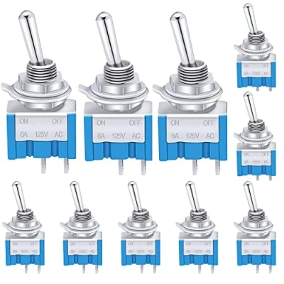Abbildung von Taiss / 10 Stücke Blau Mini Kippschalter EIN/AUS SPST 2Pin MTS 101