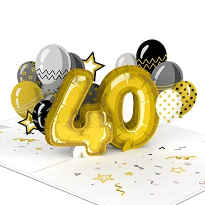 Abbildung von papercrush® Pop Up Karte zum 40. Geburtstag 3D Geburtstagskarte für ihn &amp; sie, Glückwunsch 40ten Männer, Frau, Bruder und Kollege, Gratulationskarte 40 jähriges Firmenjubiläum