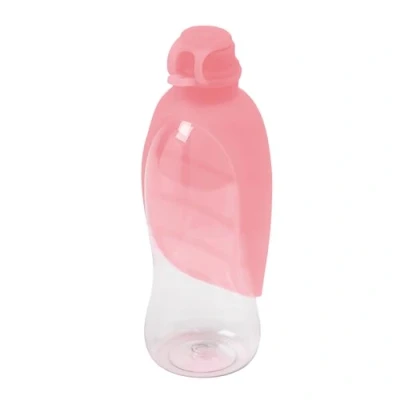 Abbildung von United Pets Trinkflasche Leaf Pink Blau für alle Hunde Alltagsausflüge reisen unterwegs Kombination aus Flasche und Napf leichtes Mater