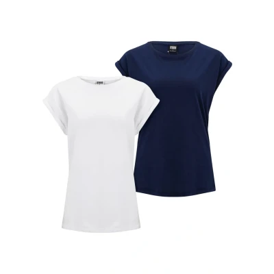 Abbildung von Urban Classics 2PACK Extended Shoulder Tshirt basic, Damen, Größe: Small, White darkblue