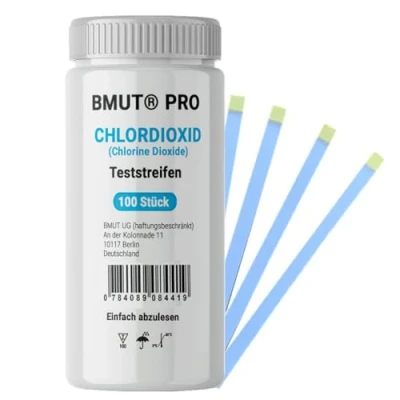 Abbildung von 100x Teststreifen Chlordioxid Lösung (CDL/CDS) Schnelltest Wasser 0 500 ppm