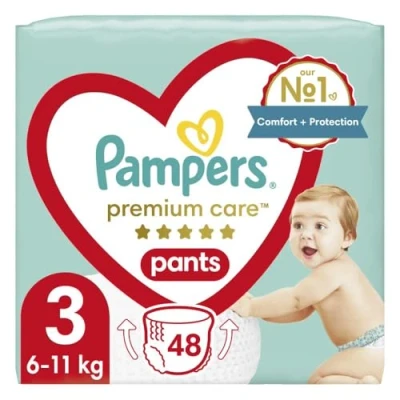 Abbildung von Pampers Pants Windel Überschuss 3 (6 11kg), Premium Care, 48 Stück, Schutz &amp; Komfort in Einfach anzubringenden Windeln