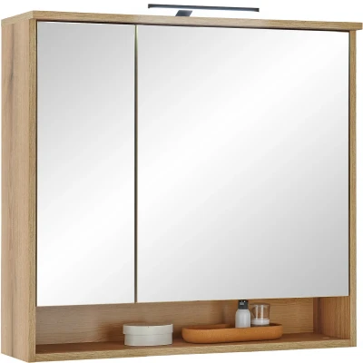 Abbildung von BASIC by Balculina Spiegelschrank &quot;Oakland Spiegelschrank,Badezimmerschrank BxHxT 80 x 75 23&quot;, (1 St.), Breite cm, Mit Beleuchtung, Softclose