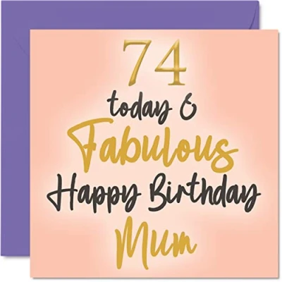 Abbildung von Stuff4 Geburtstagskarte zum 74. Geburtstag für Mama 74 Today Fabulous von Tochter Sohn Mutter Geburtstagsgeschenke 145 mm schöne Grußkarten Geschenk