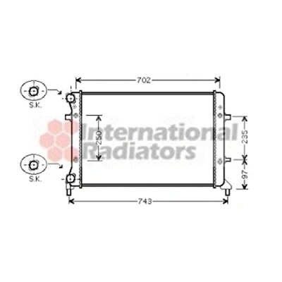 Abbildung von VAN WEZEL *** IR PLUS 58002205 Kühler, Motorkühlung Aluminium 650 400 26 mit Zubehör Kühlrippen gelötet VOLKSWAGEN: Caddy 3 Kastenwagen kfzteile,