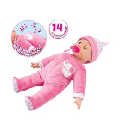 Abbildung von SIMBA Babypuppe Laura Schlummerzeit, mit Soundeffekt und realistische Atembewegungen