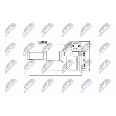 Abbildung von NTY NPZ CH 012 Gelenksatz radseitig JEEP: GRAND CHEROKEE 3, Commander