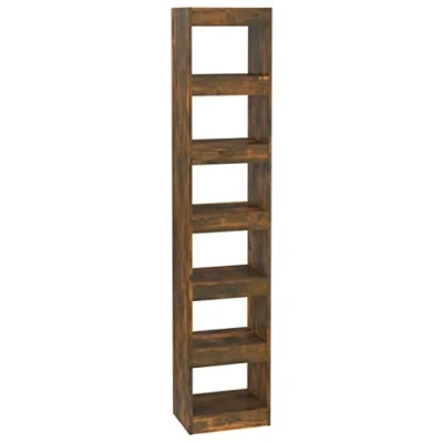 Abbildung von vidaXL Bücherregal Raumteiler Standregal Aktenregal Wandregal Regal Raumtrenner Aufbewahrung Büroregal Mehrzweckregal Räuchereiche 40x30x198cm