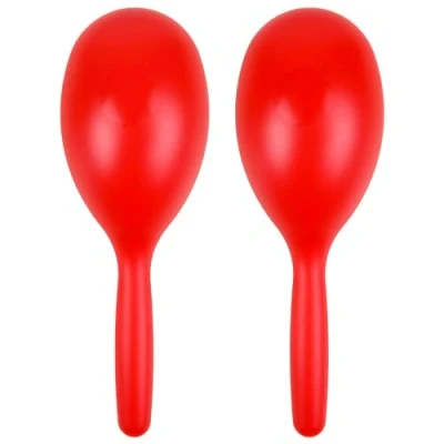 Abbildung von A Star Maracas Paar aus rotem Kunststoff 20 cm große Shaker Rassel, Percussion Rhythmusinstrument