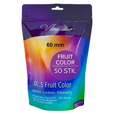Abbildung von VIBRATISSIMO Kondome Fruit Color 50er Pack I Gefühlsecht &amp; Extra Feucht Condoms for Men Kondom Beutel Wiederverschließbar Bunte Hauchzarte B=60mm