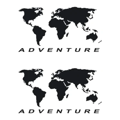 Abbildung von tradercat Aufkleber Auto wohnmobil Adventure Weltkarte Wohnwagen Sticker aus Vinyl für alle glatten Oberflächen mit bebilderter Anleitung