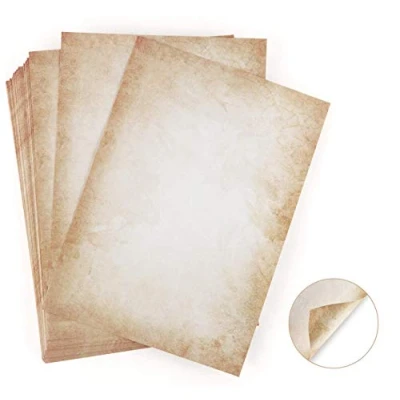 Abbildung von 100 Blatt Briefpapier Altes Papier Vintage Absofine Alt Casanova Mittelalterliches DIN A4 Beidseitig 120g