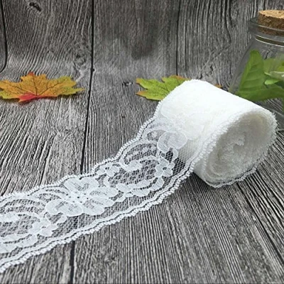 Abbildung von Yulakes 2 x 10 Yards Weiß Vintage Spitzenbordüre 4.5cm Breite, Spitzenborte Spitzenband ，Dekorband, Handwerk, Schleifband