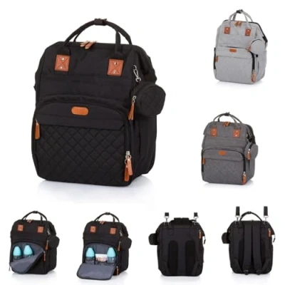 Abbildung von Chipolino, Wickeltasche, Kinderwagenrucksack, Schnullertasche mit Reißverschluss, Farbe: schwarz