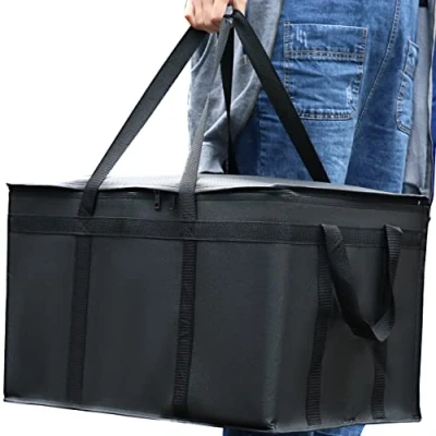 Abbildung von musbus Kühltasche sehr hitzebeständig isoliert für hält Lebensmittel warm Catering Therma Doordash Kühltaschen CateringTherma graue Pizza schwarz 外1