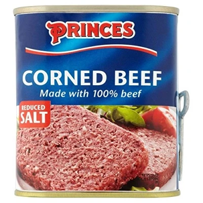 Abbildung von Princes Corned Beef Reduzierte Salz (340g) Packung mit 2