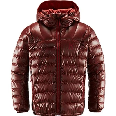 Abbildung von Haglöfs Daunenjacke Kinder Bivvy Reversible Hood Insulating, atmungsaktiv, wasserabweisend Maroon Red/Brick Red 152