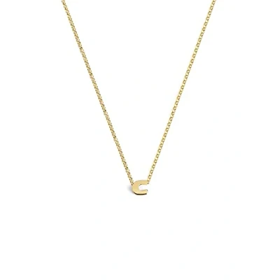 Abbildung von SINGULARU Personalisierte Halskette Single Letter Gold Anhänger in 925 Sterlingsilber mit 18kt Vergoldung Kette Einheitsgröße Damenschmuck Buchstabe C