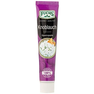 Abbildung von Fuchs Gewürze Knoblauch Gewürzpaste, vollmundiges Aroma, Paste zum Würzen von Salaten, Soßen, Fleisch Gerichten oder Suppen jeglicher Länder Küchen, 45 g