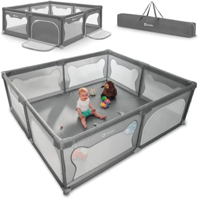 Abbildung von lionelo Laufgitter WILLOW XL und (Set), sehr große Spielfläche, 2 abschließbare Seiteneingänge