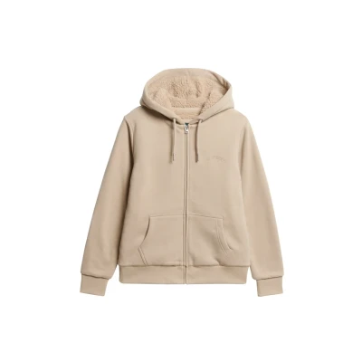 Abbildung von Superdry Hoodie Sweatjacke, Damen, Größe: 42, Cobblestone grey