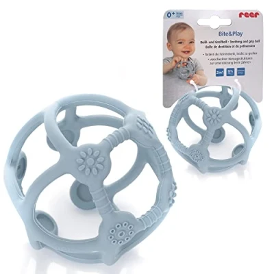 Abbildung von reer Bite&amp;Play Beiß und Greifball fürs Baby, Beißring Spielzeug Kleinkind, tolles Geschenk