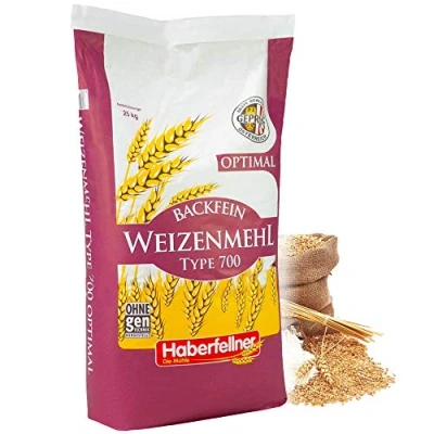 Abbildung von AnCoSoo 25kg Mehl Sack Nährstoffreiches Weizenmehl geeignet als Pizzamehl und Brotmehl L