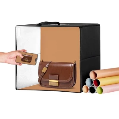 Abbildung von VEVOR Fotobox Fotostudio Set LED Lichtbox Professionelle Fotografie 31,5x31x31cm