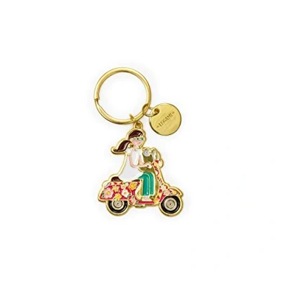 Abbildung von LEGAMI Emaillierter Metall Schlüsselanhänger Emaille Was für ein Schlüsselring! L 7 cm Zink Scooter Thema Spiralring Polierte Oberfläche Brillante Farben Charm zum Verschönern