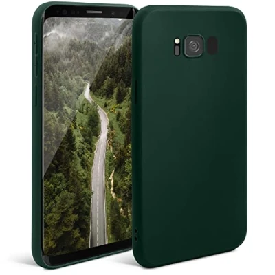 Abbildung von Moozy Minimalist Series Silikon Hülle für Samsung S8, Dunkelgrün Mattes Finish, Dünne, Weiche TPU Handyhülle Schutzhülle