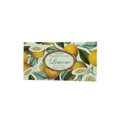 Abbildung von Zitrone Geschenkset mit 3 Naturseifen à 125 g dekorativer Gravur italienische Fiorentino Seife