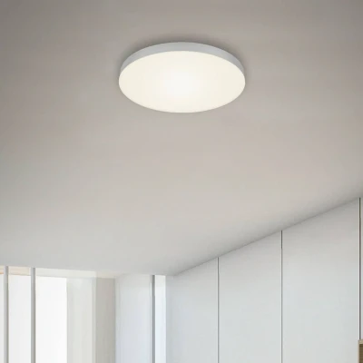 Abbildung von BRILONER LED Deckenlampe rahmenlos, Deckenleuchte, Aufbauleuchte, warmweiße Farbtemperatur, Ø287 mm, silberfarbig