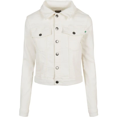 Abbildung von Urban Classics Ladies Organic Denim Jacket Jeansjacke, Damen, Größe: Large, Offwhite raw