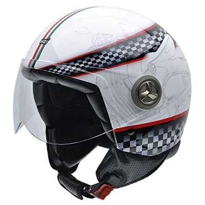 Abbildung von NZI Zeta Graphics Motorradhelm, Weiß/Schwarz/Rot, XS