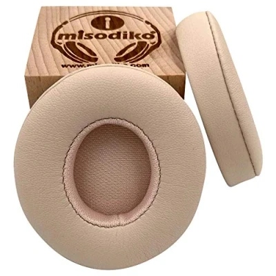 Abbildung von misodiko Ersatz Ohrpolster für Beats by Dr. DRE Solo 3, 2 Wired/Wireless Kopfhörer Protein Leder Memory Foam Kissen Ohrmuscheln