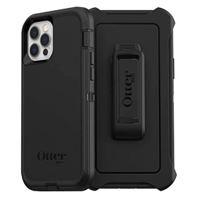 Abbildung von OtterBox Defender Hülle für iPhone 12 / Pro, stoßfest, sturzsicher, ultra robust, schützende Hülle, 4x getestet nach Militärstandard, Schwarz, Keine Einzelhandelsverpackung