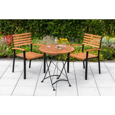 Abbildung von MERXX Balkonset &quot;Schloßgarten&quot;, (3 tlg.), 2 Stapelsessel mit Klapptisch