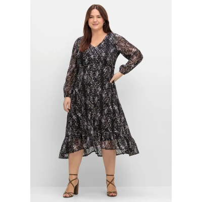 Abbildung von Sheego Freizeitkleid, Damen, Größe: 42, Schwarz gemustert