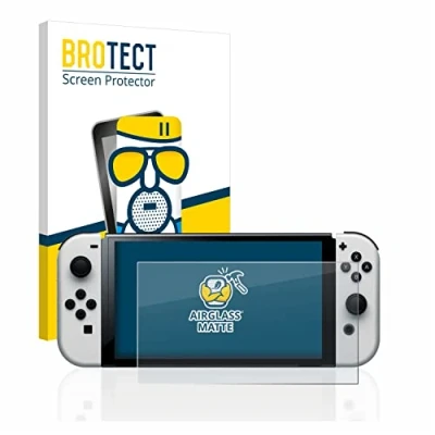 Abbildung von BROTECT Entspiegelungs Schutzglas für Nintendo Switch OLED Modell Schutz Folie Panzerfolie Glas Matt [Extrem Kratzfest 9H, Anti Reflex]