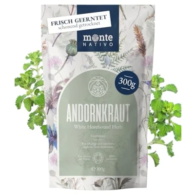 Abbildung von Andornkraut Kräutertee Monte Nativo (300g) Sanft getrocknetes Andorntee, Aromatisch und 100% naturrein, loser Blatttee Marrubium vulgare Erfrischende gesunde Infusion