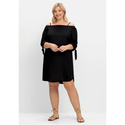 Abbildung von Sheego Strand Freizeitkleid, Damen, Größe: 40, Schwarz