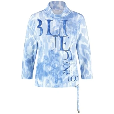 Abbildung von Gerry Weber 3/4 ARM MIT Tunnelband Langarmshirt, Damen, Größe: 42, Blue offwhite panneaux