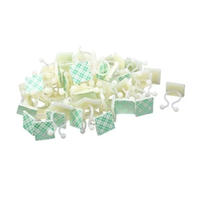 Abbildung von sourcing map 66Stück Klebesockel Set für Kabelbinder, Nylon Selbstklebende Twist Locks Halter Kabelbinder Clips weiß